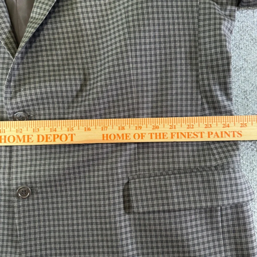 Peter Millar Blazer Mens 50XL Two Button Sport Coat Wool Check Brown Grey Luxury